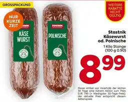 Billa Stastnik Käsewurst od. Polnische Angebot