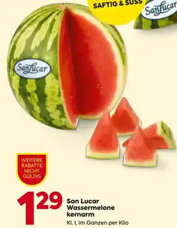 Billa San Lucar Wassermelone kernarm Angebot