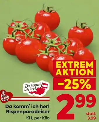 Billa Da komm' ich her! Rispenparadeiser Angebot