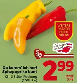 Billa Da komm' ich her! Spitzpaprika bunt Angebot