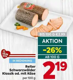 Billa Reiter Schwarzwälder Klassik od. mit Käse Angebot