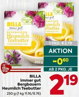 Billa Billa immer gut bergbauern heumilch teebutter Angebot