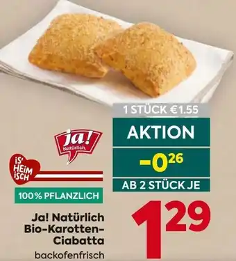 Billa Ja! Natürlich Bio-Karotten- Ciabatta Angebot