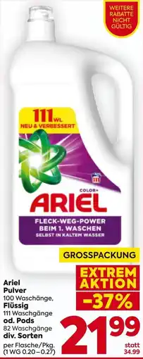Billa Ariel Pulver, Flussig od. Pods Angebot