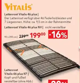 Matratzen Concord VITALIS Lattenrost Vitalis 46 plus Angebot