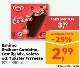 ADEG Eskimo Erdbeer Combino, Family Mix, Solero od. Twister Frrreeze Angebot