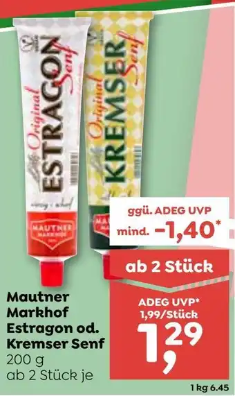 ADEG Mautner Markhof Estragon od. Kremser Senf Angebot