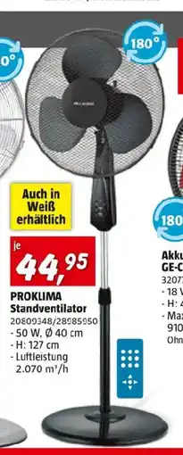 Bauhaus Proklima standventilator Angebot