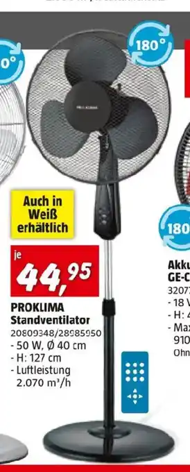 Proklima standventilator