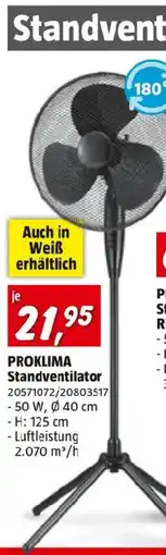 Bauhaus Proklima standventilator Angebot