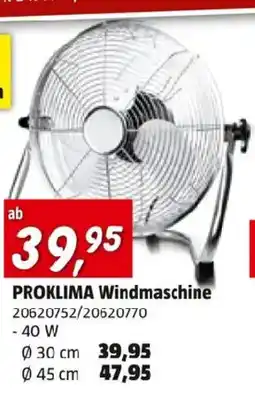 Bauhaus Proklima windmaschine Angebot