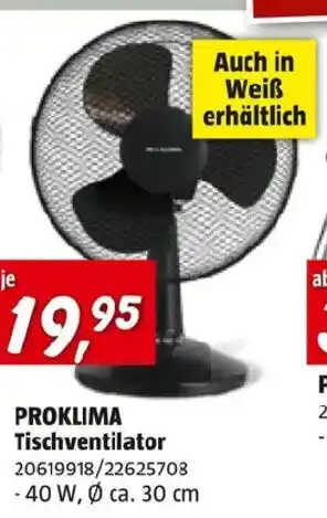 Proklima tischventilator