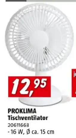 Bauhaus Proklima tischventilator Angebot