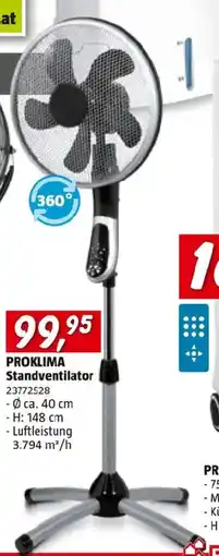 Bauhaus Proklima standventilator Angebot