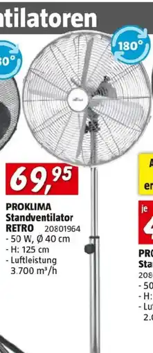 Bauhaus Proklima standventilator retro Angebot