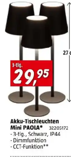 Bauhaus Akku-tischleuchten mini paola Angebot