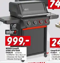 Bauhaus Weber gasgrill spirit epx-435r stealth Angebot