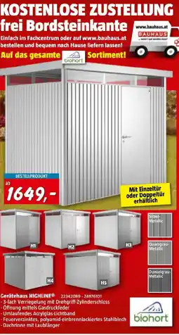 Bauhaus Gerätehaus HIGHLINE Angebot