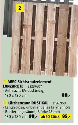 Bauhaus Lärchenzaun RUSTIKAL Angebot