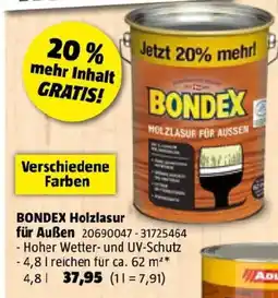 Bauhaus Bondex Holzlasur für Außen Angebot