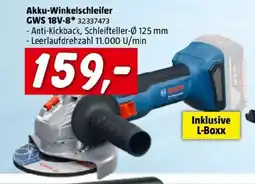 Bauhaus Akku-Winkelschleifer GWS 18V-8 Angebot