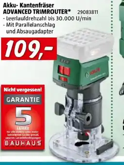 Bauhaus Akku-kantenfräser advanced trimrouter Angebot