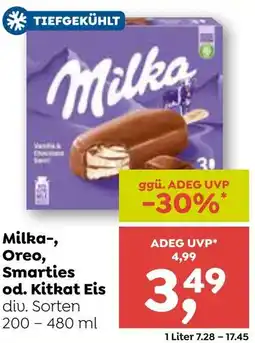 ADEG Milka-, Oreo, Smarties od. Kitkat Eis Angebot