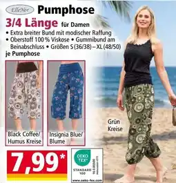 Norma Pumphose 3/4 Länge für Damen Angebot