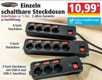 Einzeln schaltbare Steckdosen