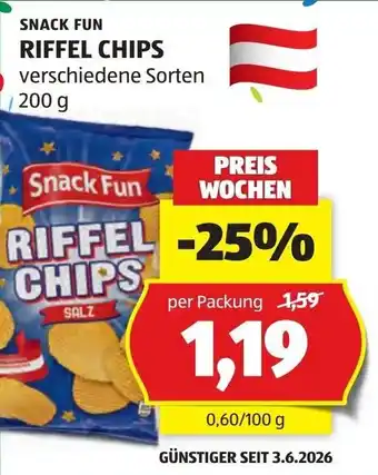 Hofer Snack fun riffel chips Angebot