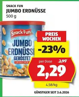 Hofer Snack fun jumbo erdnüsse Angebot