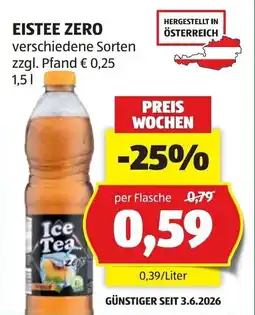 Hofer Eistee zero Angebot