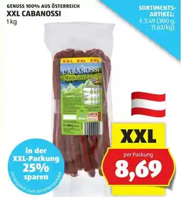 Hofer Genuss 100% aus österreich xxl cabanossi Angebot