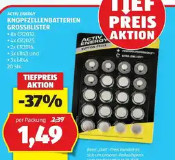 Hofer Activ energy knopfzellenbatterien grossblister Angebot