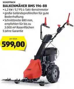 Hofer Scheppach balkenmäher bms 196-88 Angebot