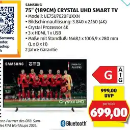 Hofer SAMSUNG 75" (189CM) CRYSTAL UHD SMART TV Angebot