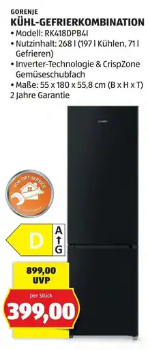 Hofer Gorenje kühl-gefrierkombination Angebot