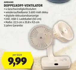 Hofer Ambiano doppelkopf-ventilator Angebot