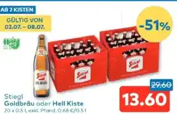 T&G Stiegl Goldbräu oder Hell Kiste Angebot