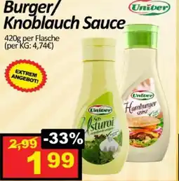 Wurstico Burger / Knoblauch Sauce Angebot