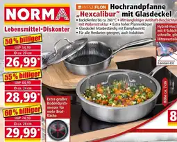 Norma Hochrandpfanne Hexcalibur" mit Glasdeckel Angebot