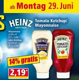 Norma Heinz tomato ketchup mayonnaise Angebot