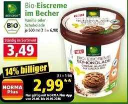Norma Bio-Eiscreme im Becher Angebot