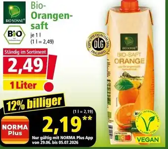 Norma Bio- Orangen- saft Angebot