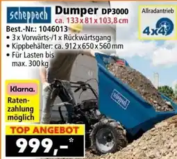 Norma Scheppach Dumper DP3000 Angebot