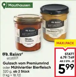 Maximarkt Gulasch vom Premiumrind oder Mühlviertler Bierfleisch Angebot