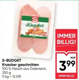 Maximarkt S-BUDGET Knacker geschnitten Angebot