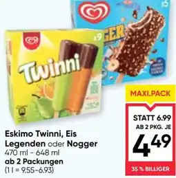 Maximarkt Eskimo Twinni, Eis Legenden oder Nogger Angebot