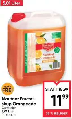 Maximarkt MAUTNER Fruchtsirup Orangeade Angebot