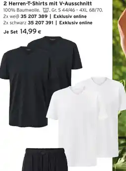 Tchibo Eduscho 2 Herren-T-Shirts mit V-Ausschnitt Angebot